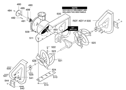 Part Location Diagram of 1501121E700 Briggs and Stratton Housing